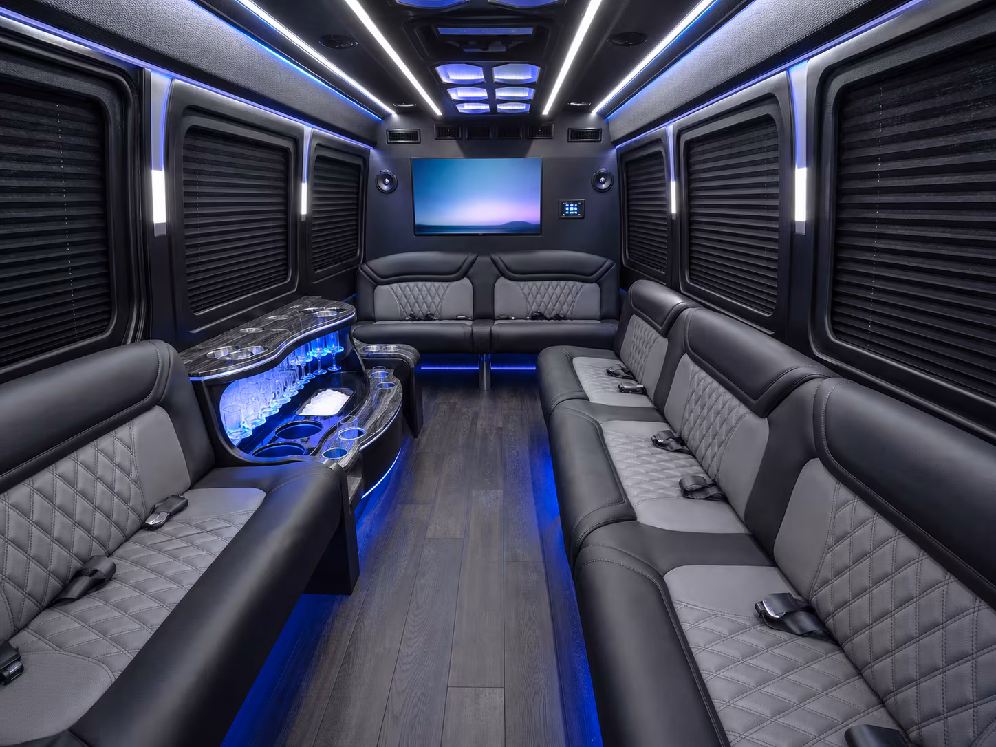 lehi 50 passenger party bus inside